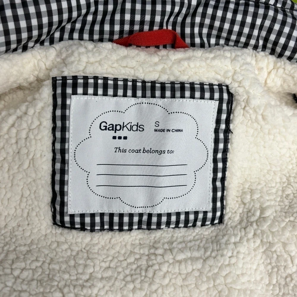 GAP Kids Girls Vest Jacket Black White Gingham Sherpa Lined‎ Zip Up Sleeveless